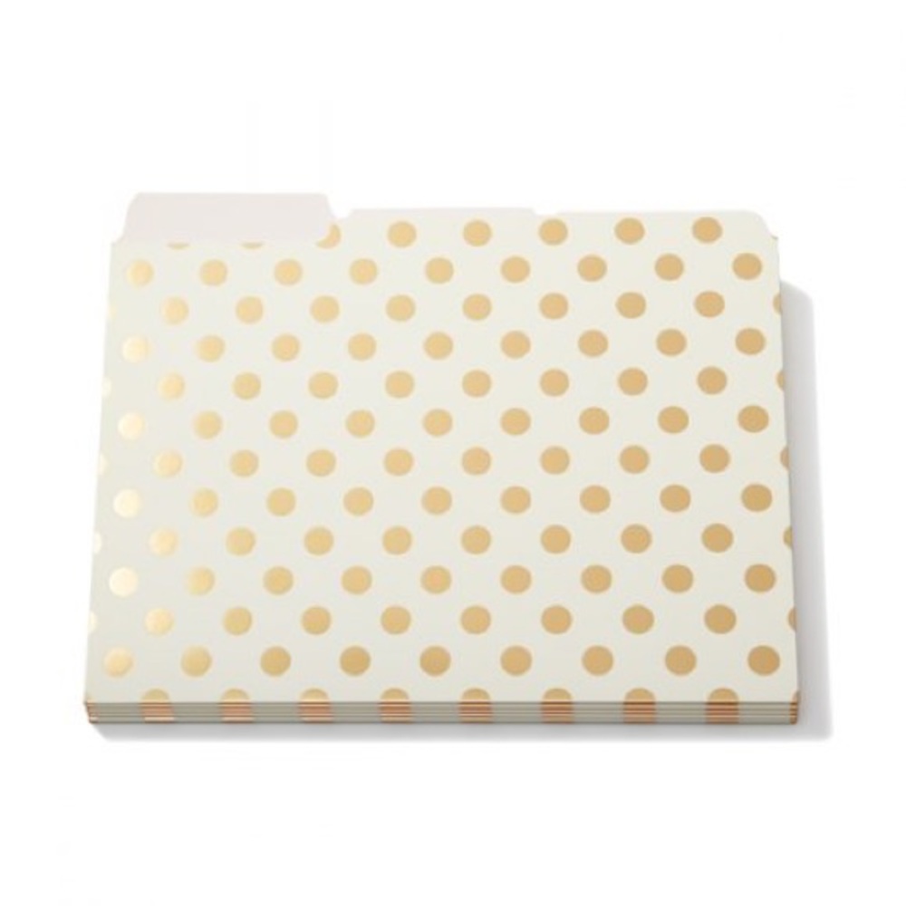 Kate Spade Strike Gold Dot File Folders